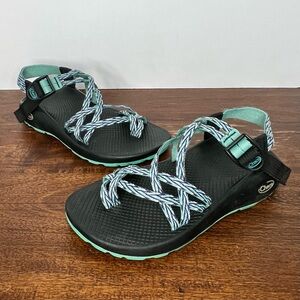 Chaco ZX/2 Women's Dagger Black and Teal Sandals with Adjustable Straps
